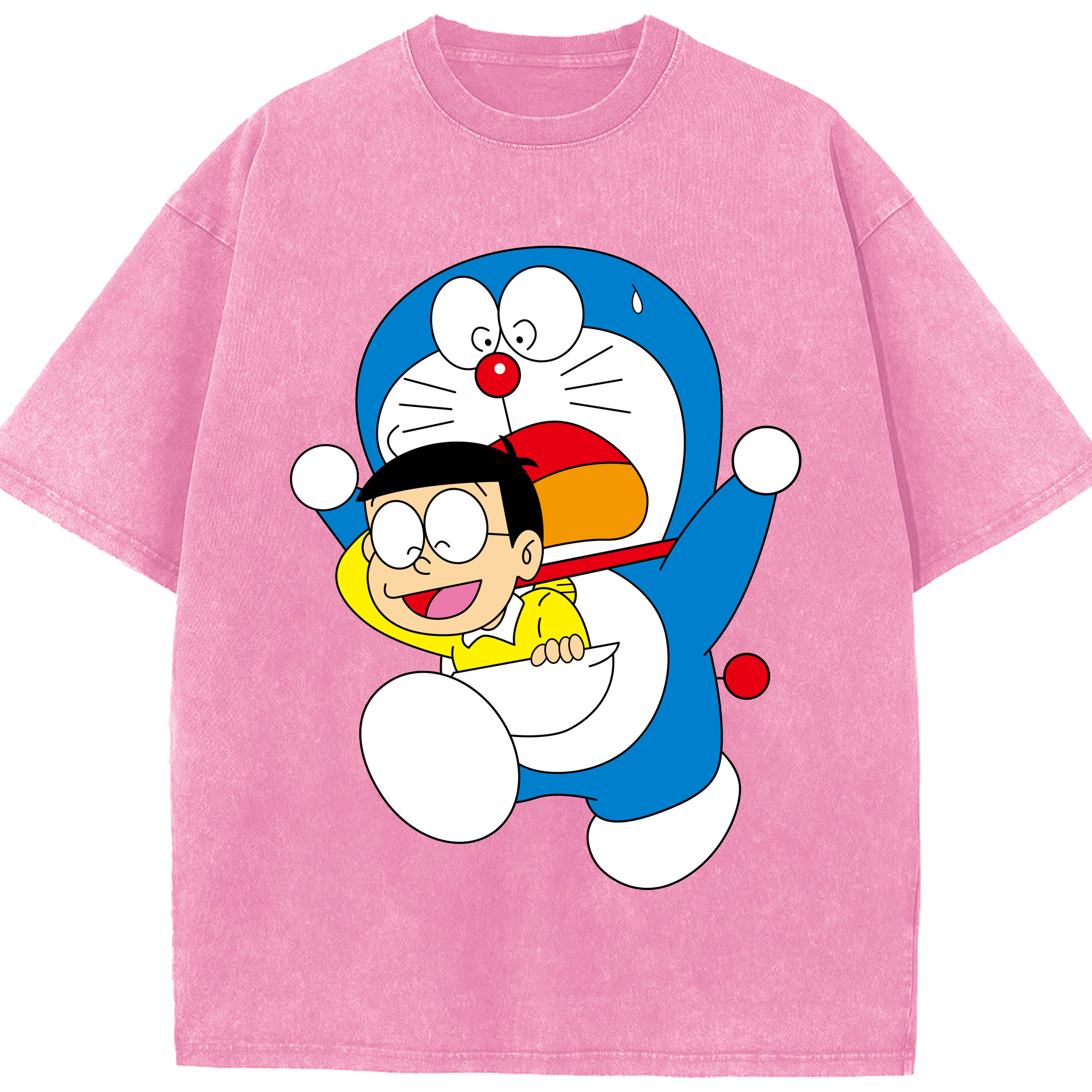 （画像用） ドラえもん Doraemon 綿100% ヴィンテージ風 半袖Tシャツ（フロントプリント）